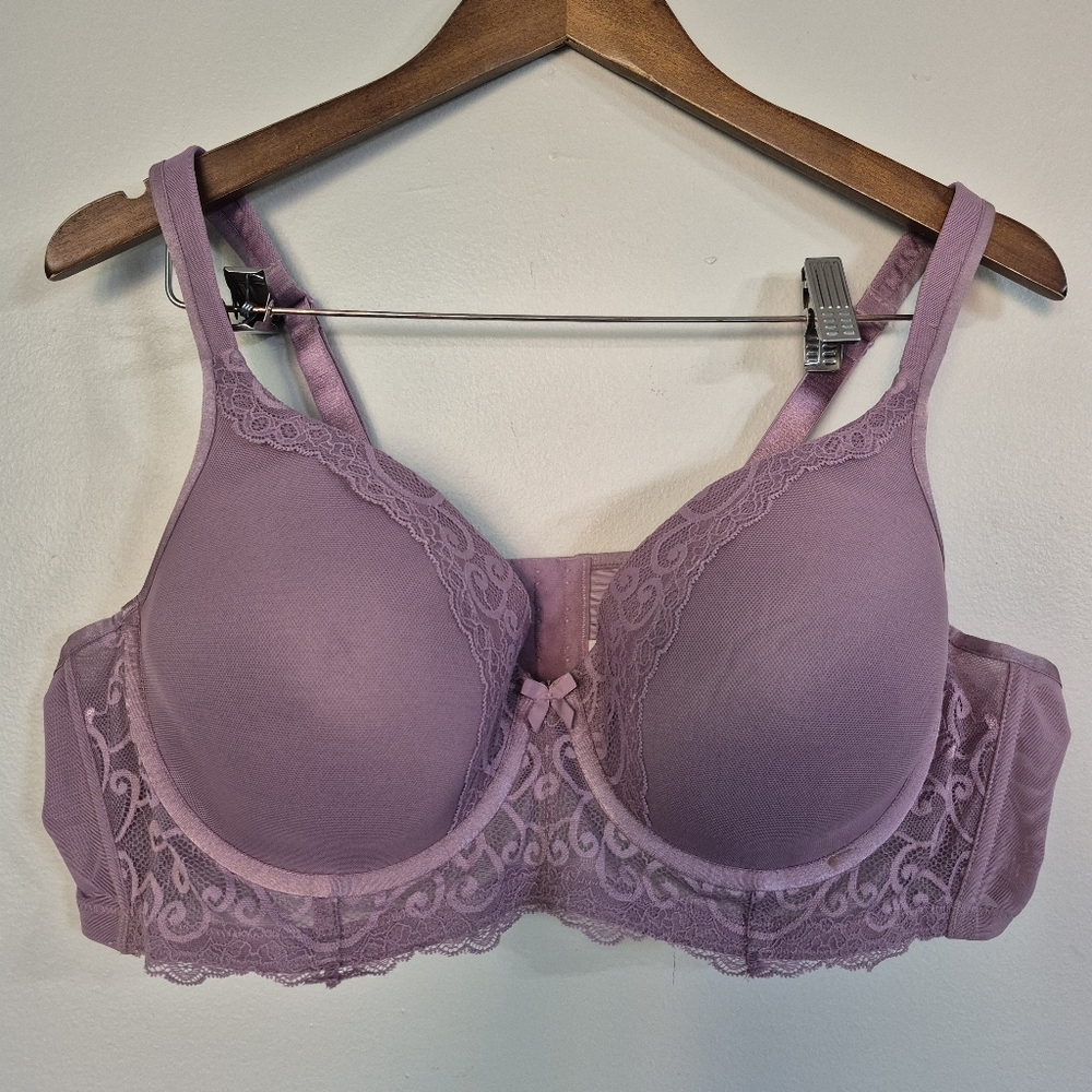 Deese Penningtons Lavender Loungewear Lace Lightly Lined Full Coverage Bra 44C